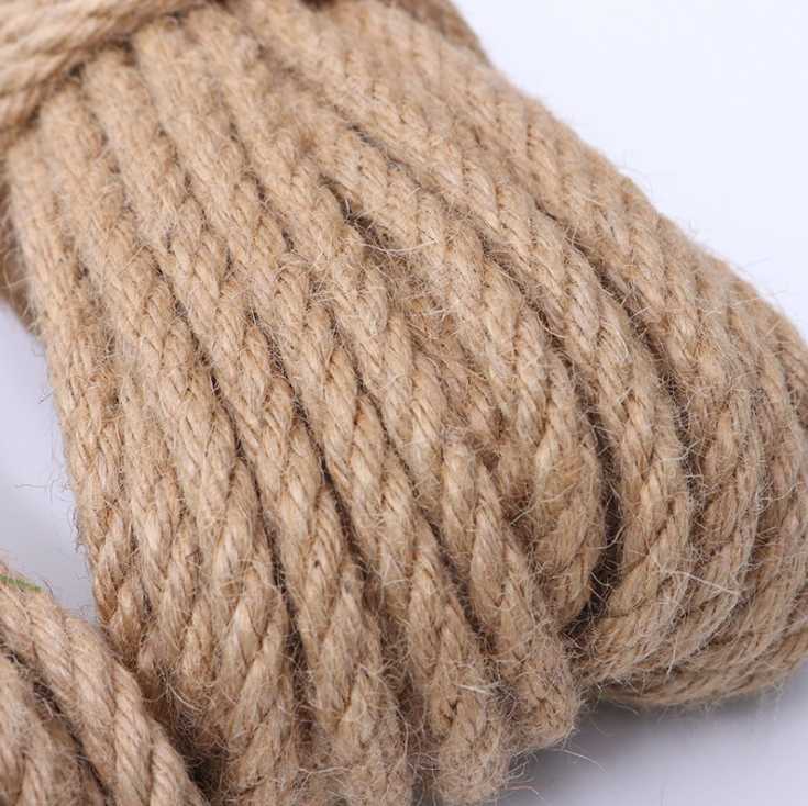 

Yarn 8mm Natural Jute Rope Heavy Duty Twine Twisted Cord Macrame String DIY Craft Handmade Decoration Pet Scratching, 5m