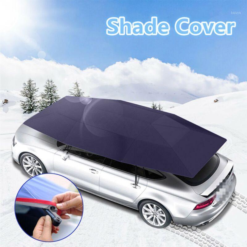 

Outdoor Car Vehicle Sunshade Tent Picnic Heat Insulation Awning Umbrella Windproof Buttons Oxford Cloth Car Top Protection Cover1