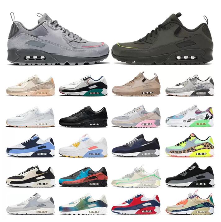 

OG Sports 90 Running Shoes Bred Lucha Libre Barely Rose Peace Valentines Day Surplus Black Trail Team Gold Men Women 90s Trainers Sneakers 36-45, Box