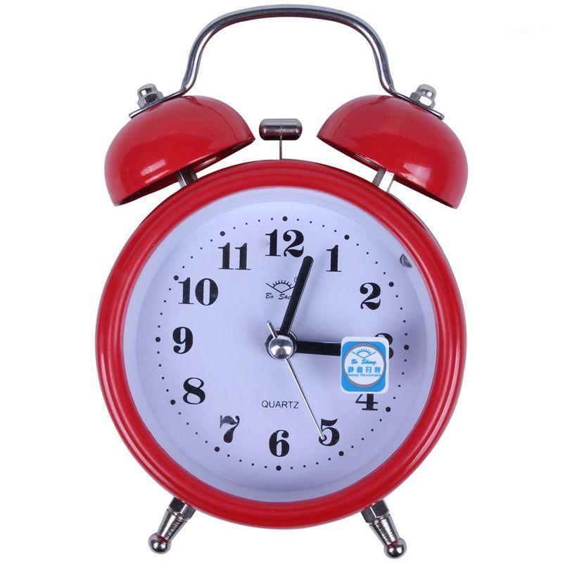 

Portable Fashion Classic Silent Double Bell Alarm Clock Quartz Movement Bedside Night Light Best Quality(red)1