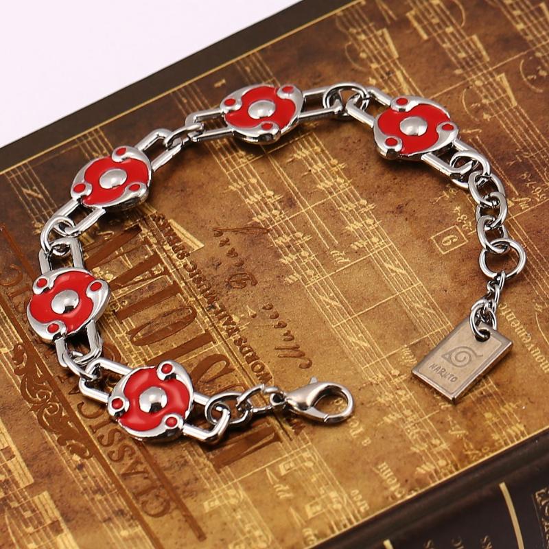

12pcs/lot Naruto Bracelet Sharingan logo Charm Bracelet Cosplay Bangle Japan Style For Anime Fan Naruto Anime Jewelry