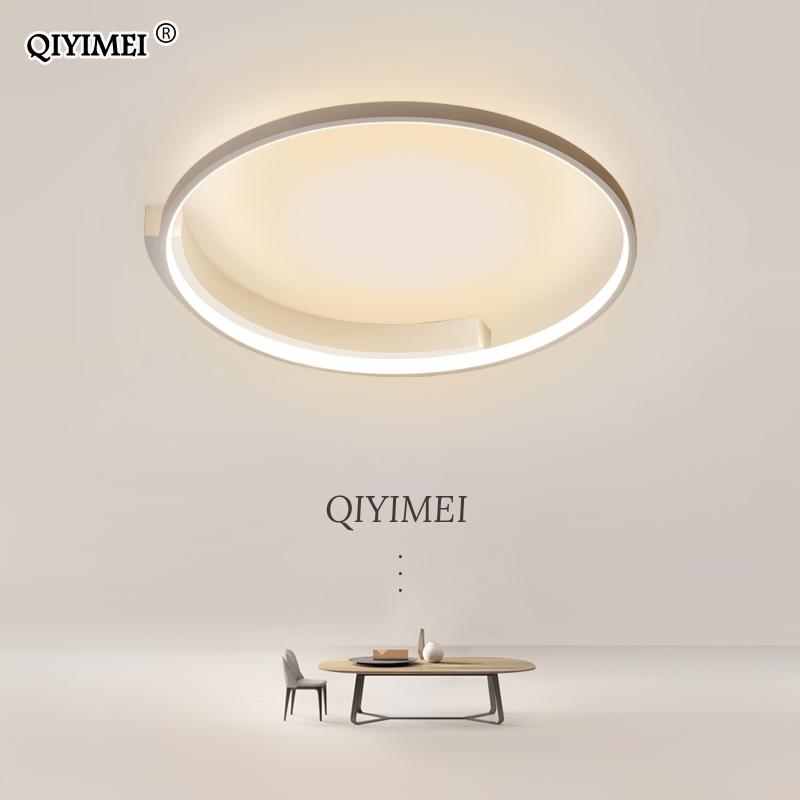 

Modern Led Chandeliers For Living Room Bedroom Round Simple Indoor Lamp Lighting Fixtures Luminaria White Black Color Lights