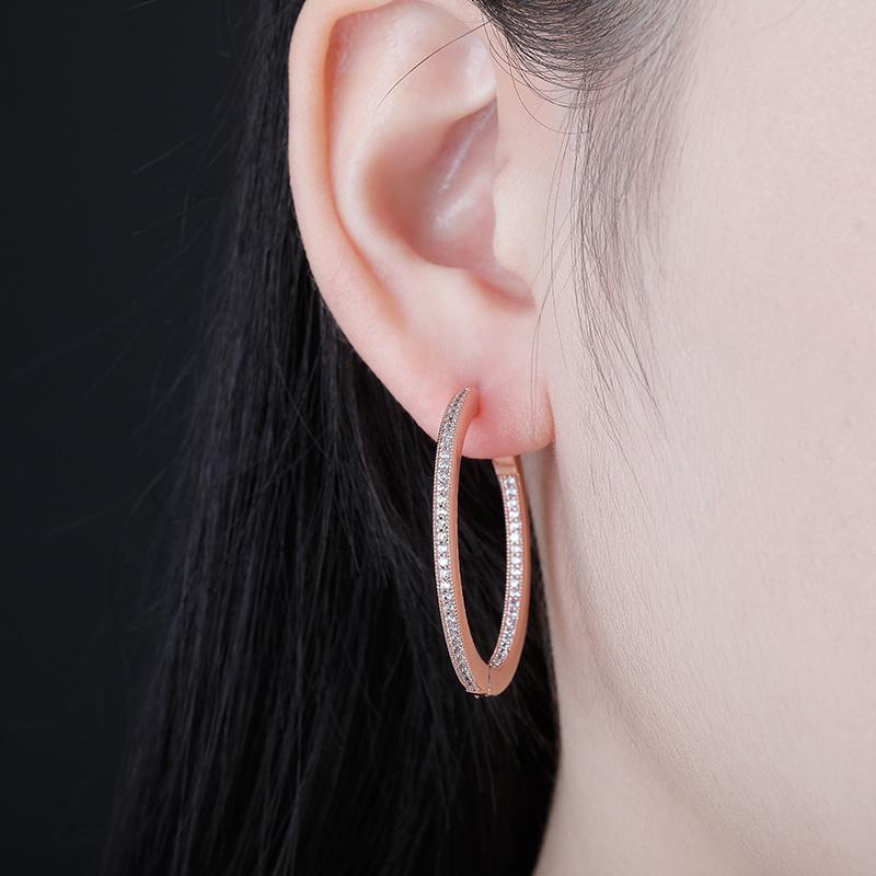 

Stud Round Lady Earrings Iced Out Micro Pave Cubic Zirconia Hip Hop Unisex Fashion Jewelry Drop
