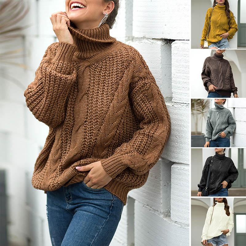 

Autumn and Winter Thick Line Twist Sweater Fashion Wild Sweater, White