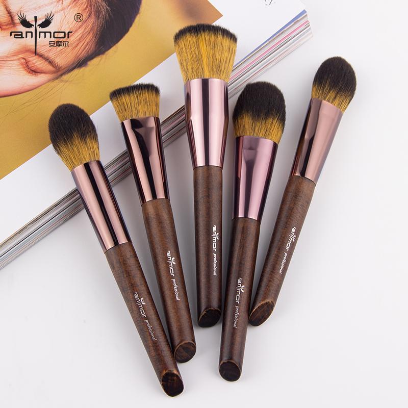 

1Pcs Anmor Make Up Brushes Professional Powder Foundation Blush Makeup Brush Synthetic Hair Soft Cleaner Contour Pincel