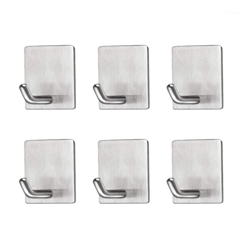 

6x Stainless Steel Strong Self-Adhesive Stick Home Wall Hanger Hook Rack Holder1