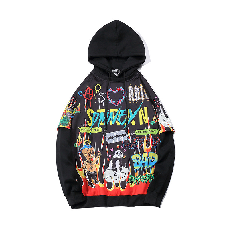 

Men's clothes streetwear printed velo hoodies with mango slices oversized hoody 2020 hip hop hoodie clothing, White