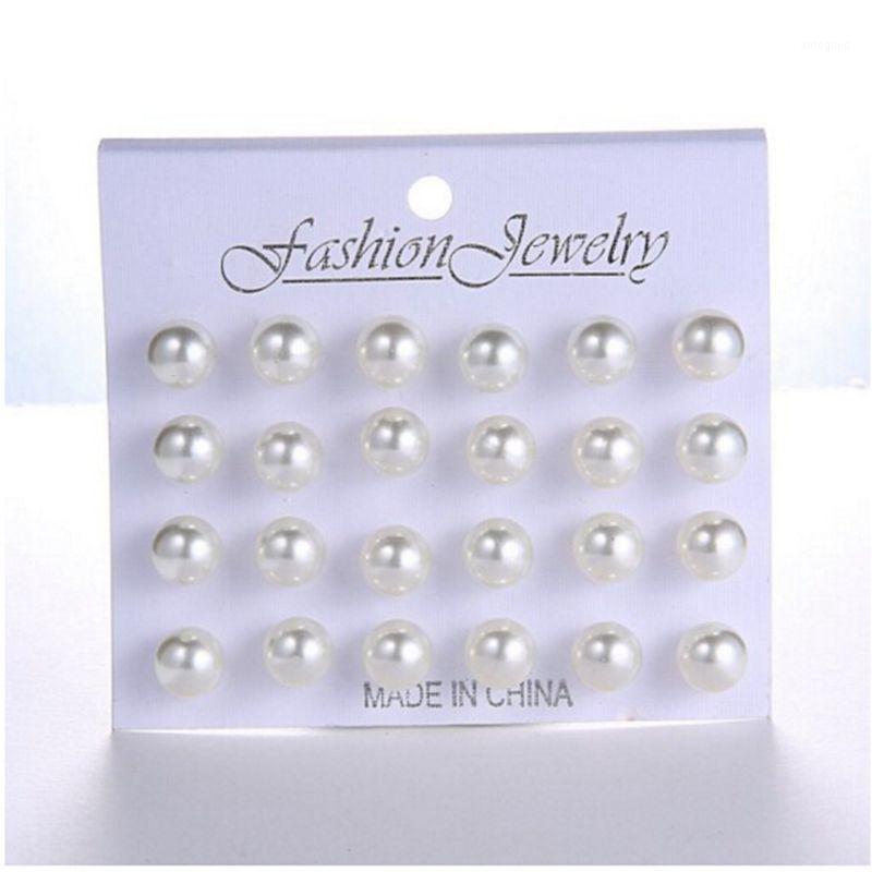 

Stud 12 Pairs/set White Simulated Pearl Earrings Set For Women Jewelry Accessories Piercing Ball Kit Bijouteria Brincos1