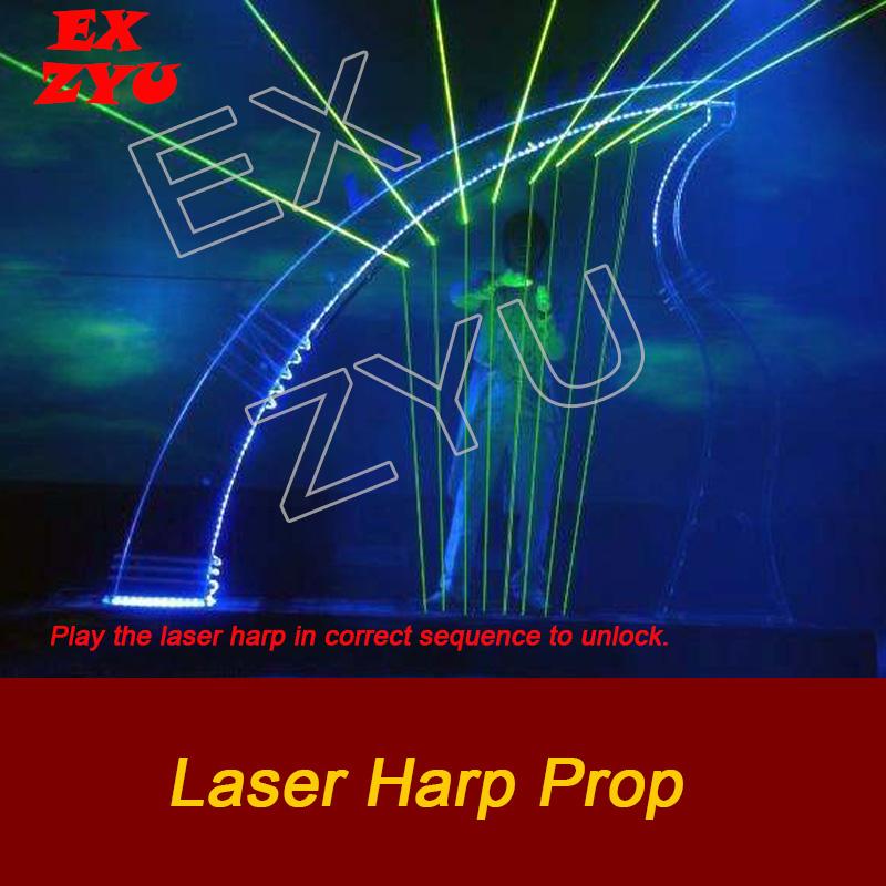 

EXZYU Laser Harp Prop Room Escape real life playing laser harp touch the beams with right rhythm to open puzzle game