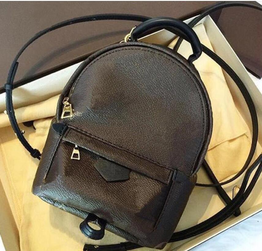 

Luxury design Best quality Women's Mini Backpack Genuine Leather PaIm SPRlNGS bag Essential for stylish ladie/girl Free shipping, Brown
