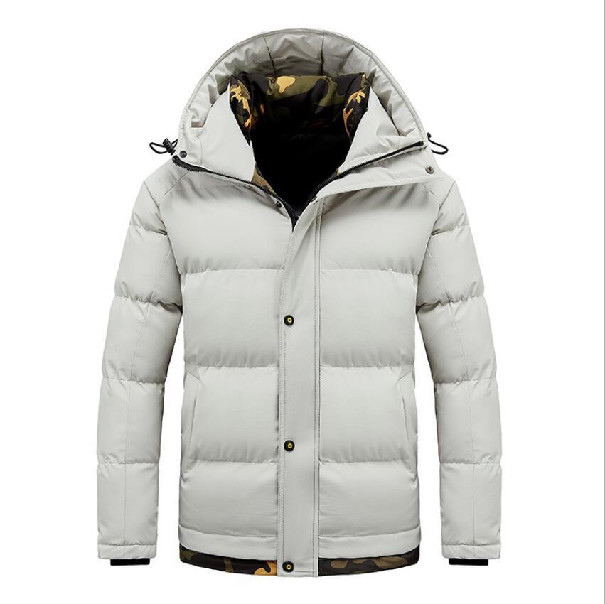 

2021 New Winter Men's Jacket Thick Warm Windbreaker Coats Fashion Slim Hoodies Mens Clothing 6BF8, Beige