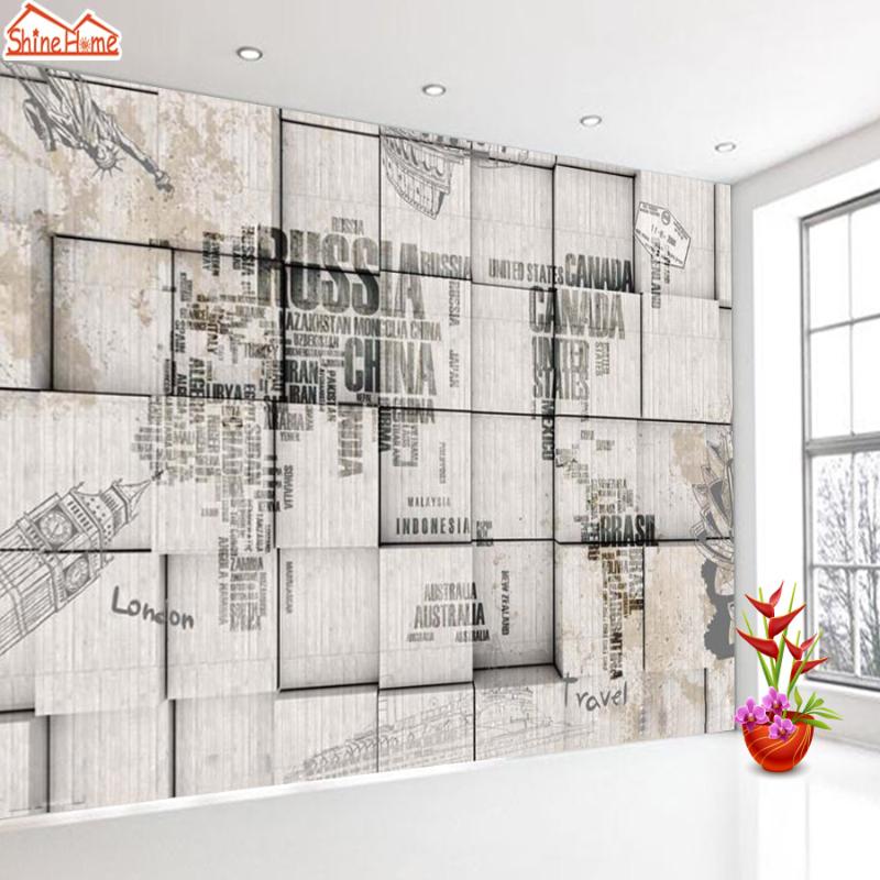 

ShineHome-Retro Brick Wallpapers Rolls 3d Photo Wallpaper for Walls 3 d Livingroom Wall Mural Roll Paper Home Decor