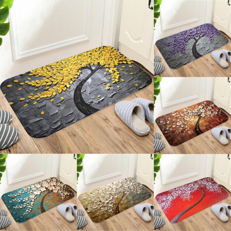 

2020 New Rectangle Carpet Non-Slip Door Mat Bedroom Non-slip Pad Print Floor Mat Doormats Kitchen Flannel Rug Drop Shipping