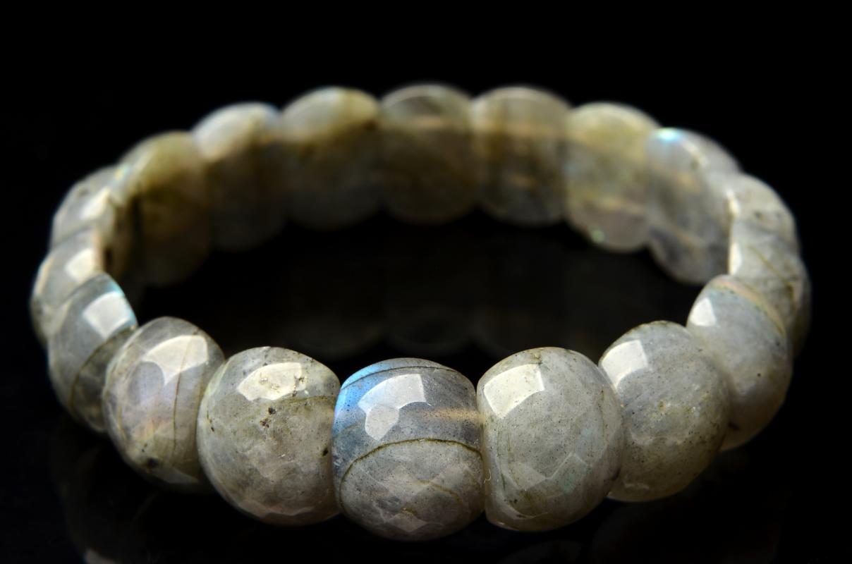 

Natural labradorite Bracelets Geometry Long Beaded Stone/Bracelet Elastic Bangle