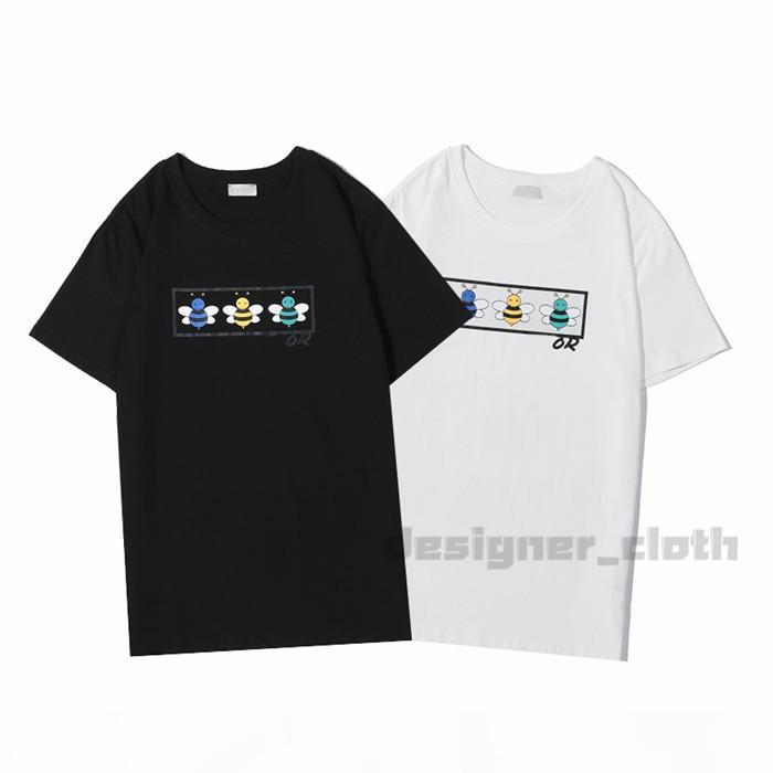 

Mens Designer T Shirt Christian Fashion men casual T shirts Man Paris France Street Shorts Sleeve Clothing Tshirts Cartoon bee, White;black