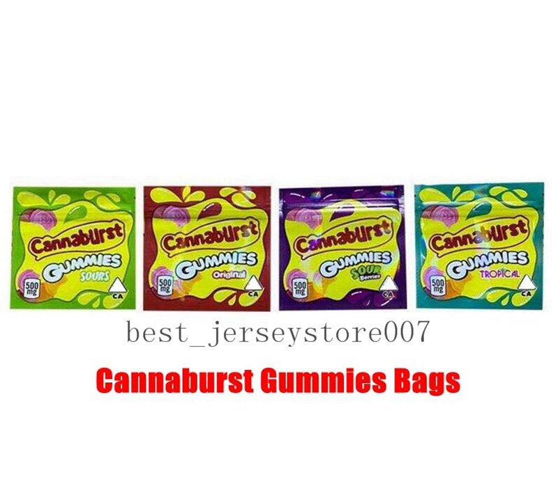

New 4 types 500mg edible packaging gummmies packaging smell proof bags Sour 2021Ja edibles empty candy mylar bags