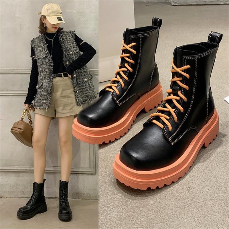 

Boots Women Pointed Toe Ankle Boots for Women Short Plush Winter Shoes Botas Mujer Women's platform lace-up