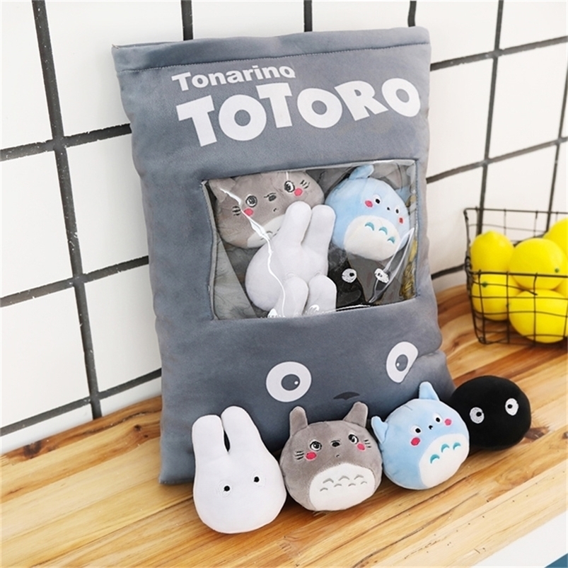 

Totoro corner creature a bag of snack pillow animal crossing stuffed animals creative doll juguetes plush toy sofa cushion 201215