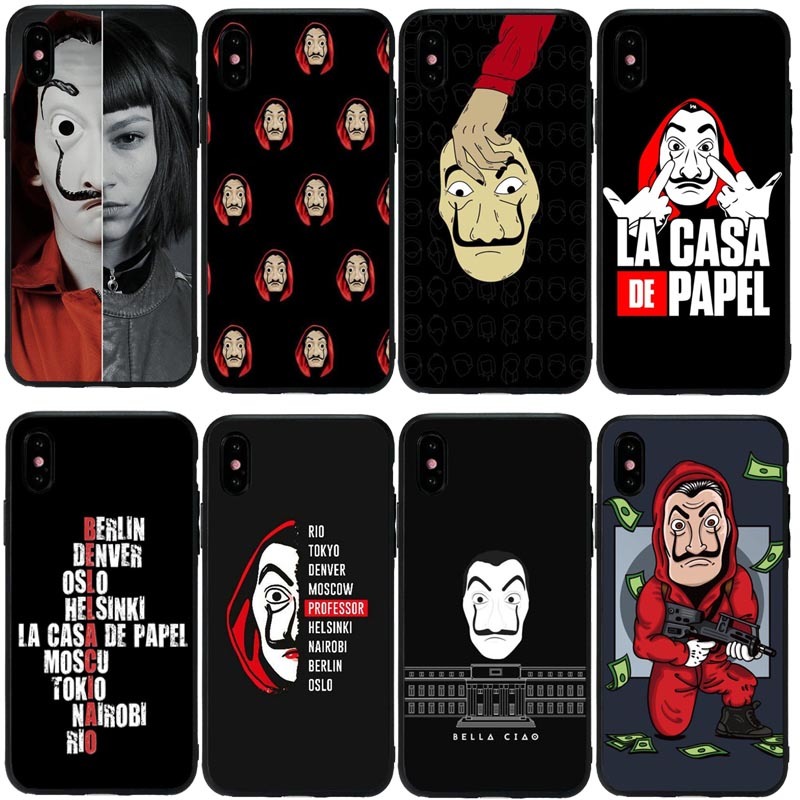 

La Casa De Papel Money Heist Phone Case Cover Shell For iPhone 11Pro 5S SE 6 6S Plus 7 8 8Plus XS MAX XR Soft Silicone Phone Bag, Tpu