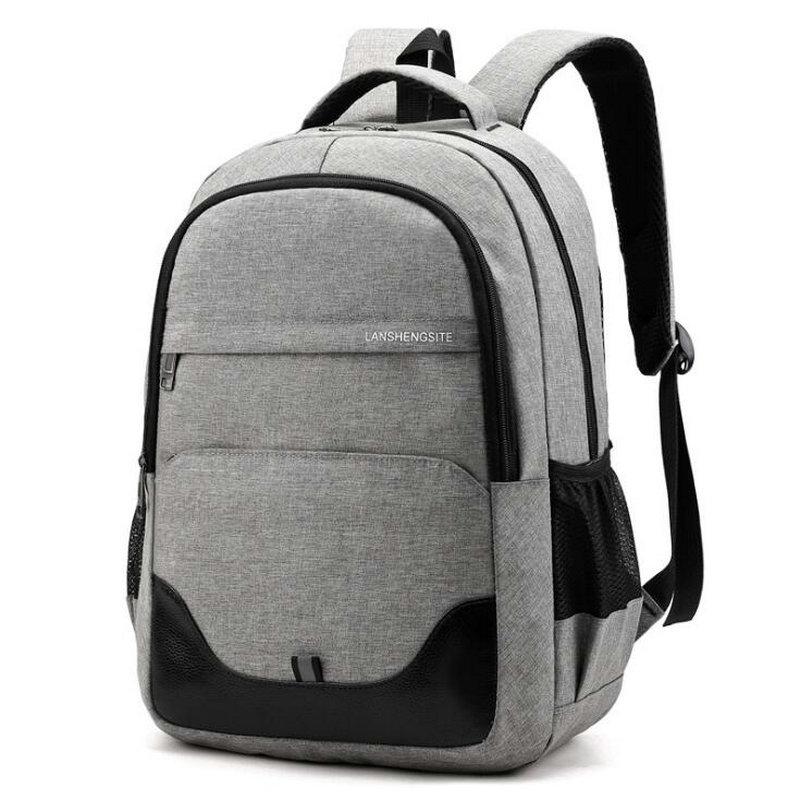 

New Men Backpack Simple fashion Laptop backpack Large capacity woman student travel bag C44-41, Black