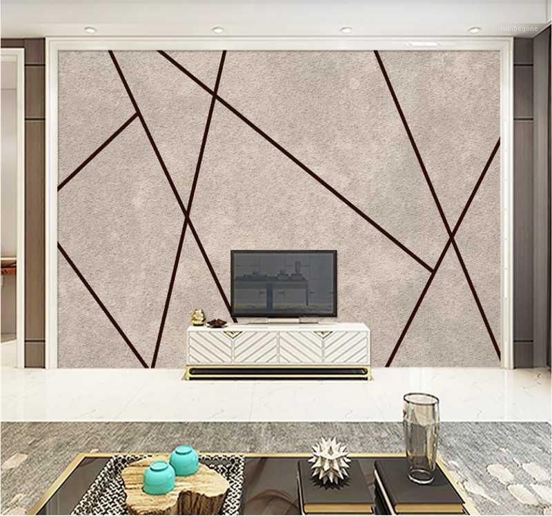 

XUE SU Custom mural wallpaper 3D/5D/8D modern minimalist geometric arc marble pattern TV sofa bedroom decoration wall painting1, Waterproof canvas