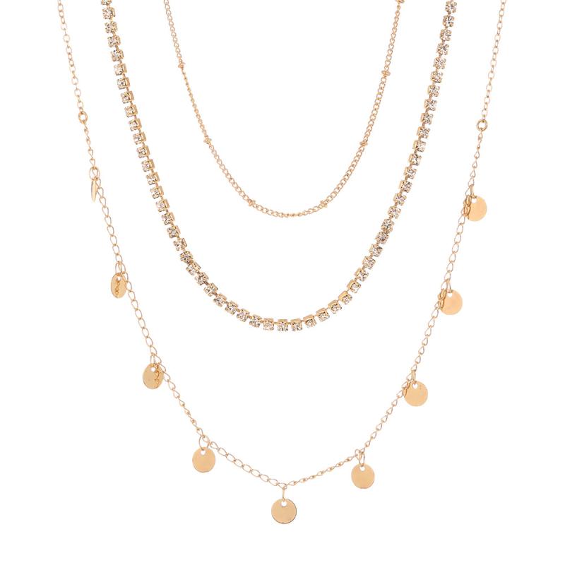 

Chains Krasivaya Gold Color 3 Line Necklace For Women