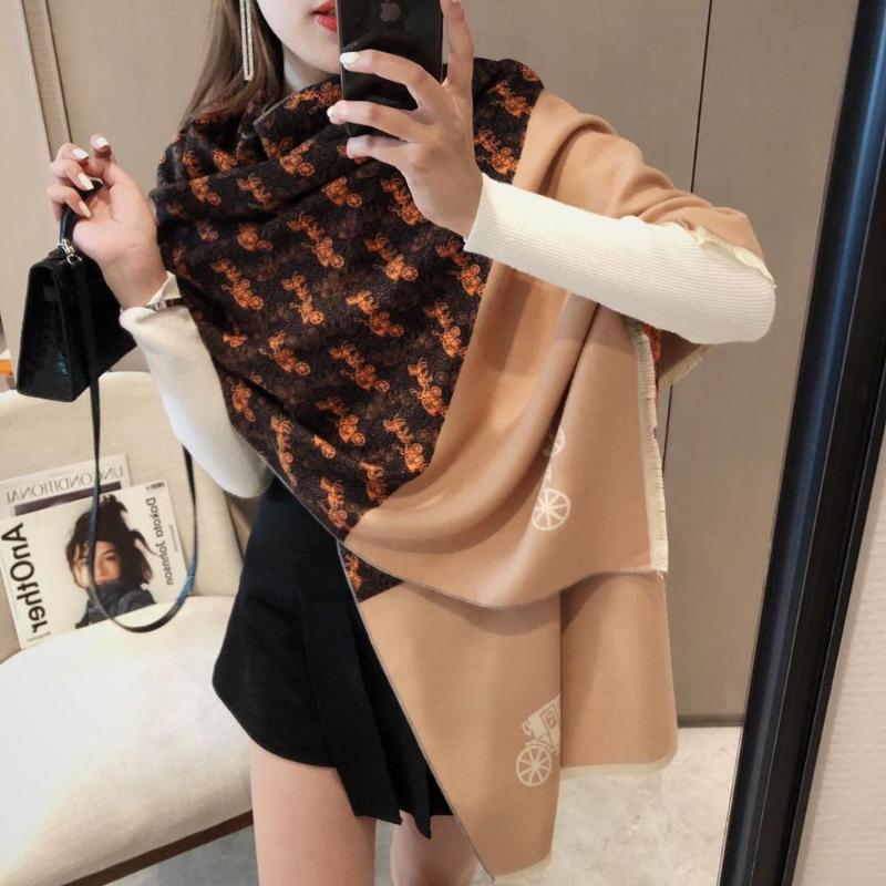 

8836 Luxury cashmere wool scarf carriage pattern thickened soft warm autumn and winter shawl