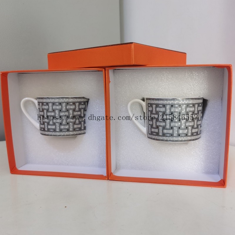 

2020 Porcelain coffee cup and saucer bone china coffee set mark mosaic design outline in gold tea cup and saucer set saucer set