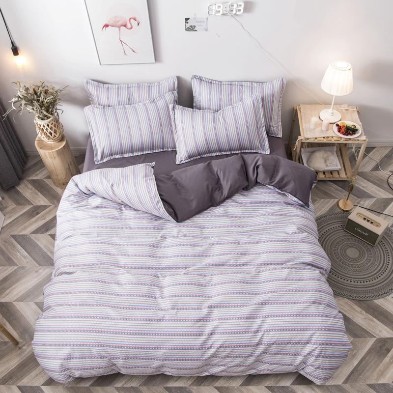 

Colorful Stripe 4pcs Girl Boy Kid Bed Cover Set Duvet Cover Adult Child Bed Sheets And Pillowcases Comforter Bedding Set 61076, 2tj-61001-012