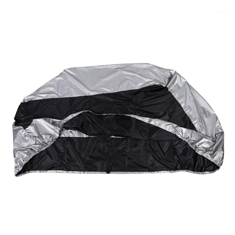 

Waterproof and dustproof Protective Cover in Polyester fiber for Motorcycle 265cm Long-XXL ( Black & silver )1