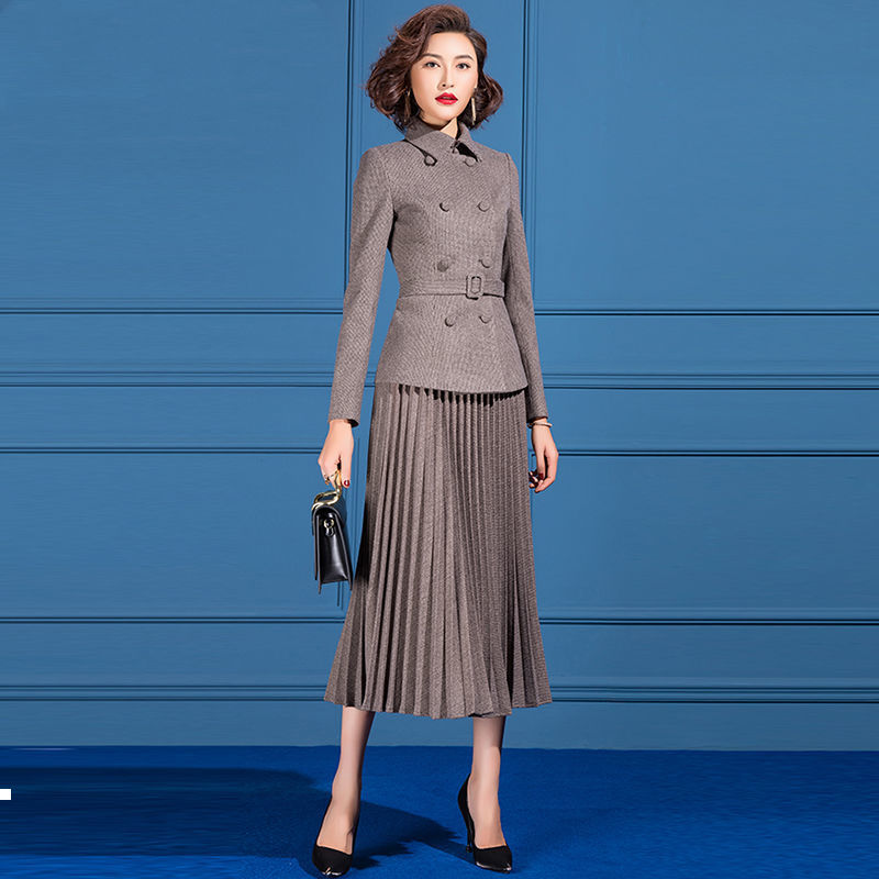 

autumn 2021 New female thin woman blazer half-length skirt with two garments y473 suit E59H, Qianhui