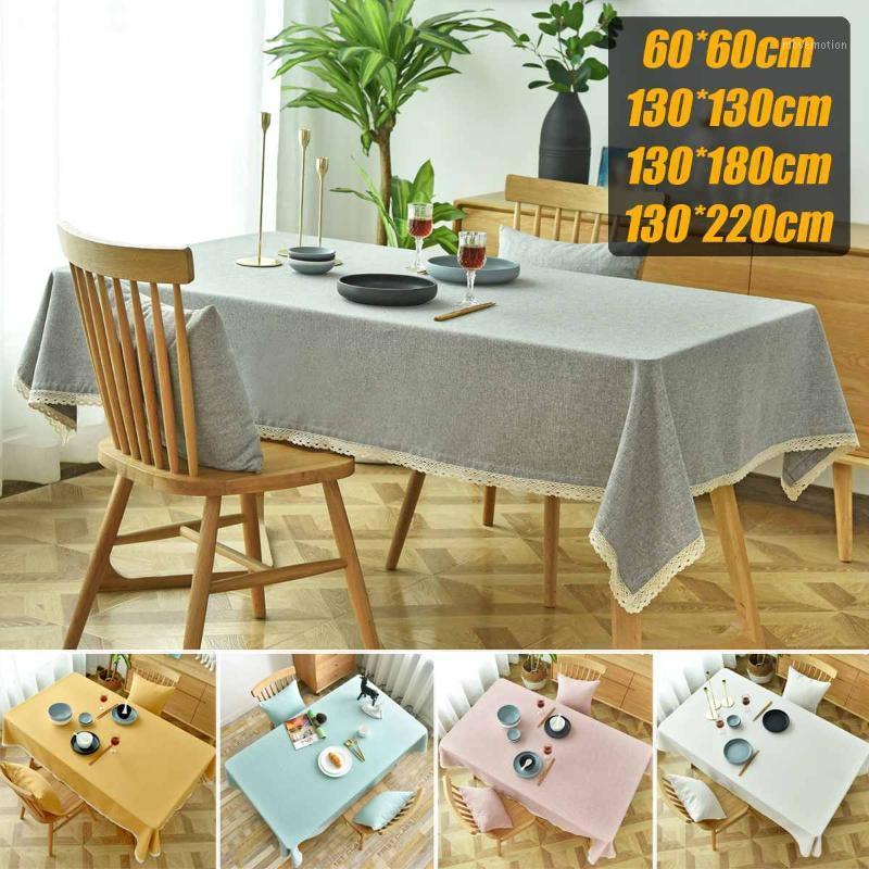 

Cotton Linen Tablecloth Waterproof Dining Table Cloth Solid Color Living Room Kitchen Rectangular Round Table Western Tablecloth1, Yellow