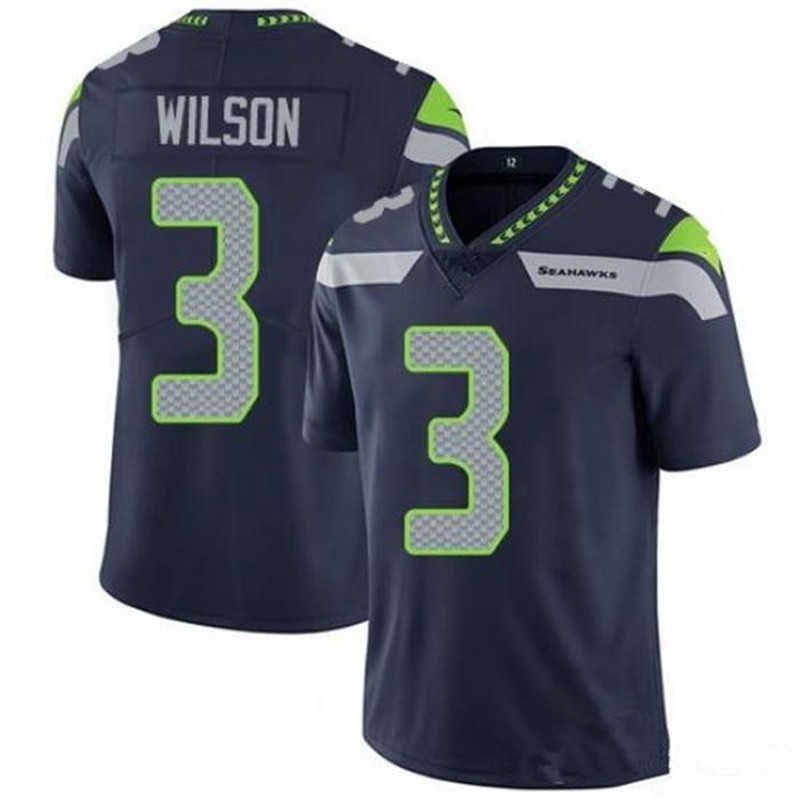 

2021 High quality Men 3 Russell Wilson 16 Tyler Lockett 24 Marshawn Lynch 54 Bobby Wagner Jamal Adams 14 DK Metcalf Football Jerseys, Blue