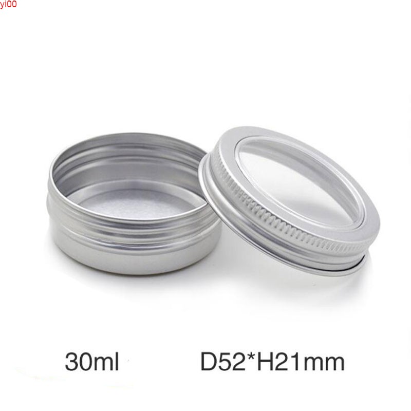 

30ml Refillable Aluminium Tin Pots Empty Cream Makeup Tool Portable Lip Balm Containers Lightweight Round 50pcs/lotqualtity