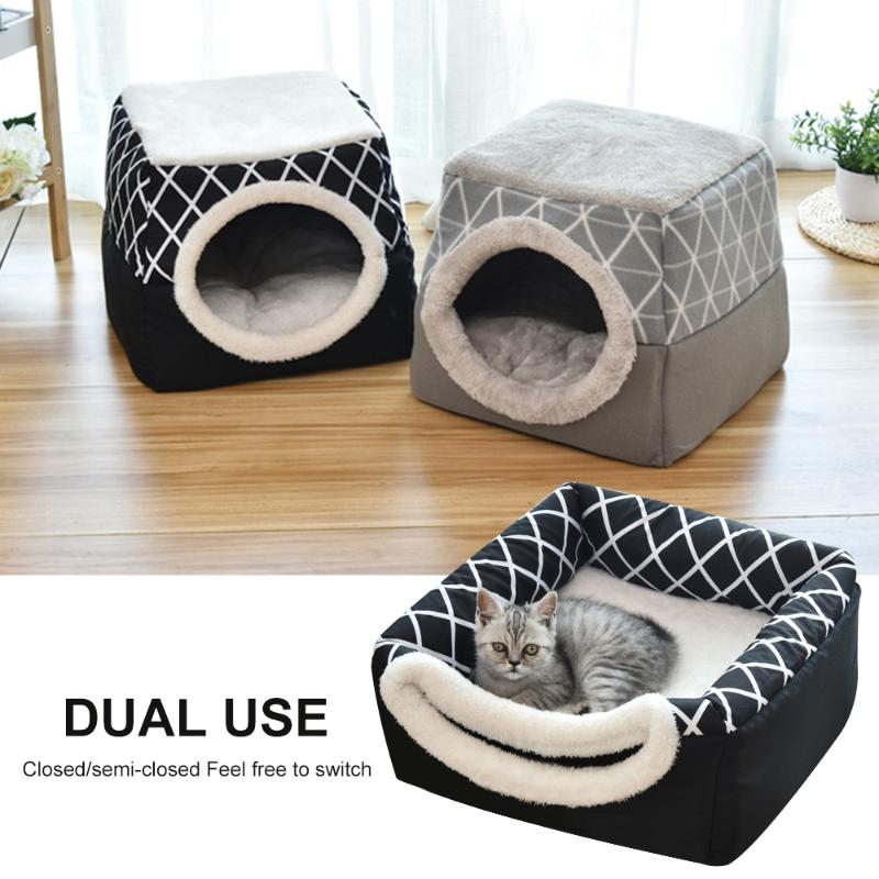

Pet Cat House Foldable Winter Warm Tent Breathable For Small Dogs Cats Nest Warm Sleeping Bed Puppy Mat Kennel Cat SuppliesHot