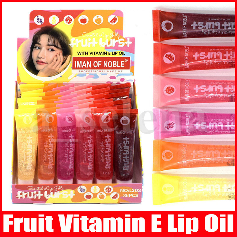 

IMAN OF NOBLE Fruit Burst Lip Oil Scented Lip gloss Plumping Lips gloss Scented Jelly Lips Gloss Moisturizer Shiny Vitamin E Mineral Oil, Mixed color