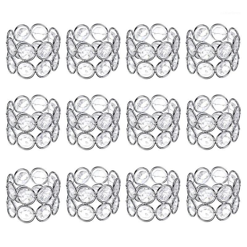 

12 Pcs Crystal Beaded Napkin Ring Handmade Shiny Elegant Napkin Holders for Wedding Party Dinner Table Decoration1