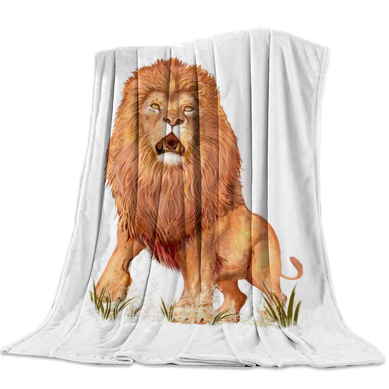 

Animal Lion Howling Flowers Office Sofa Blanket Bedroom Supplies Blanket Bedspread Quilt Boat