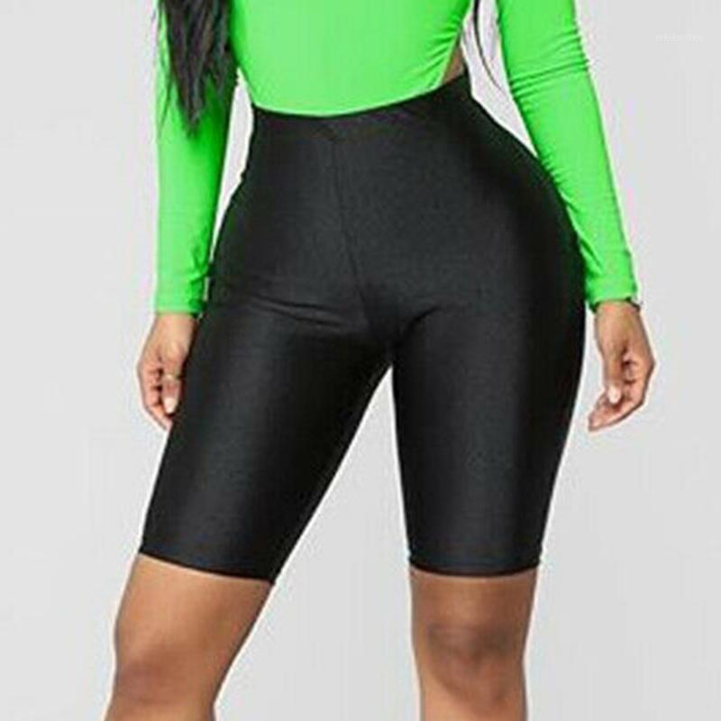 

High Waist Solid Sports Shorts Summer Casual Sexy Skinny Fitness Bodycon Cycling Slim Bottoms Women Biker Shorts #T1G1, Hot pink