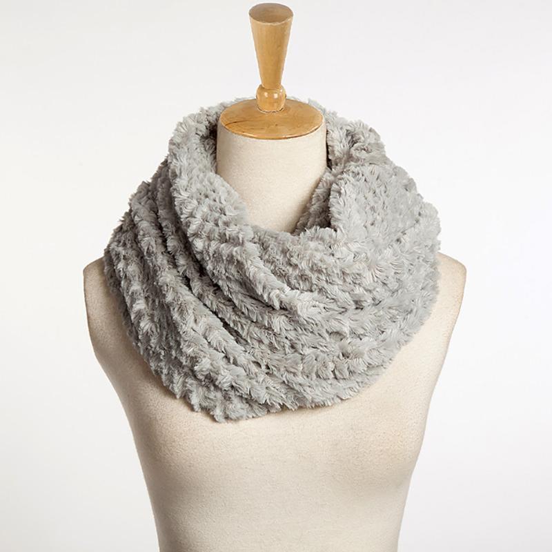 

Women Faux Fur Circle Cable Cowl Neck Winter Warm Long Scarf Shawl1
