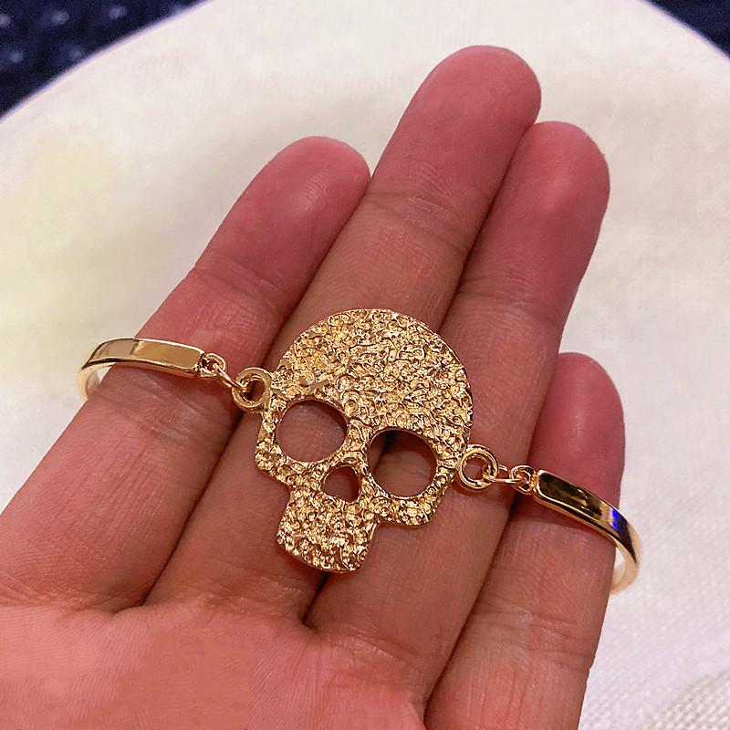 

Fashion Gothic Steampunk Handmade Charm Skull Skeleton Cuff Alloy Bangle Bracelet Jewelry Gift For Women Men