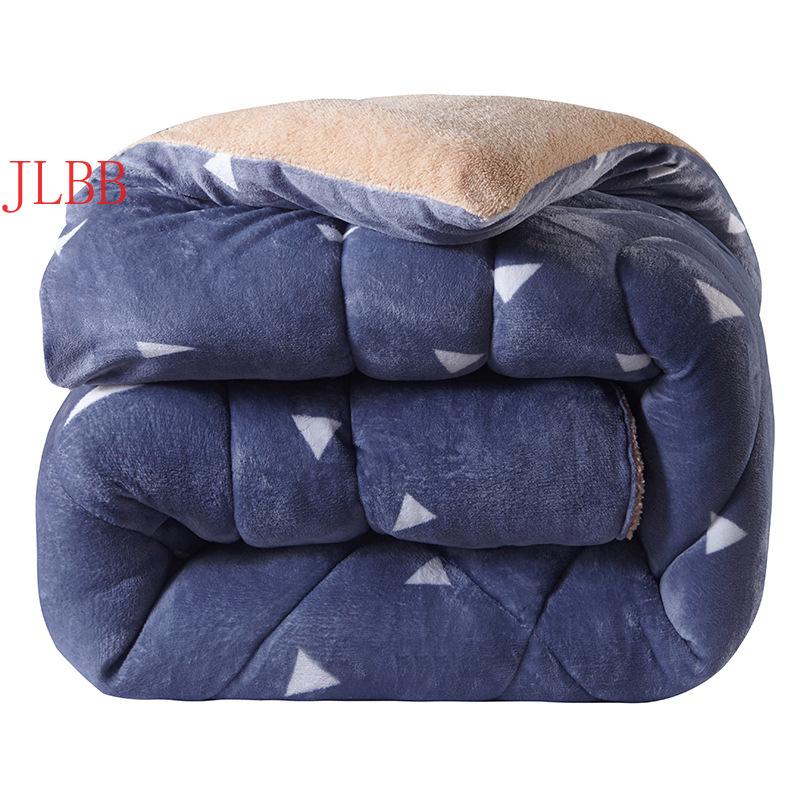 

Thicken Winter Comforter Imitate lambs wool Warm bed duvet camoFleece quilt AB side camel patchwork quilts home textile flannel