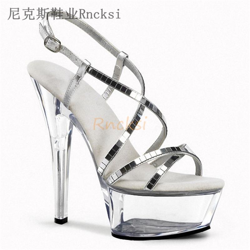 

Rncksi Fashion Women Summer Toe Shoes Buckle Strap Women Platform Sandals Wedges High heels 15CM Sandals Shoes Car model, Silver