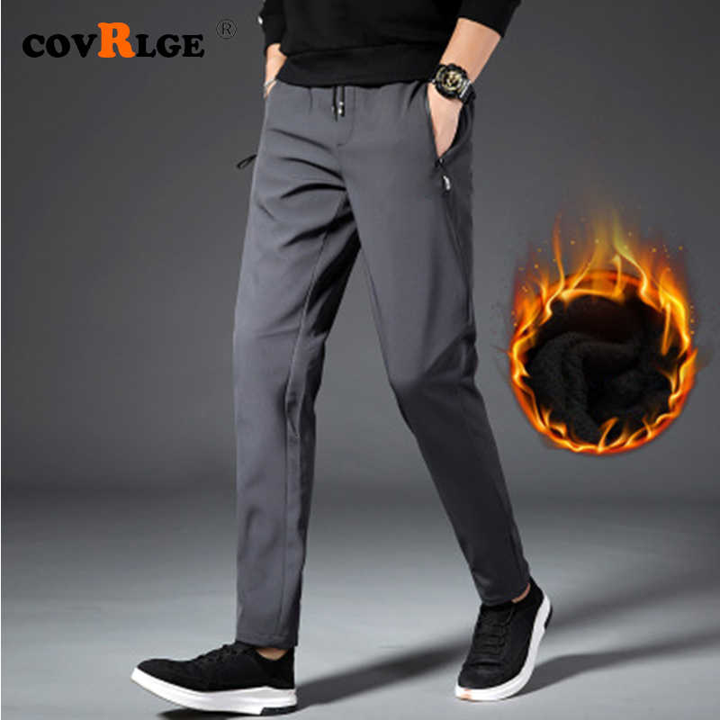 

2021 New Winter Thick Lamb Pants for Sports Fashion Casual Trousers Streetwear Men Clothes D16a, Grey thin