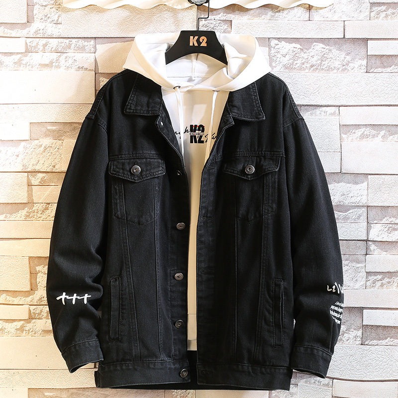 

Spring Student Wild Cute Male Fashion New Jacket Jeans R2q0, Blue