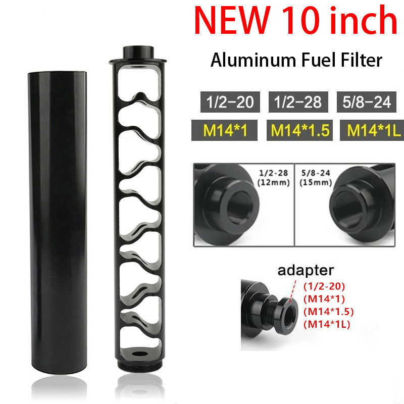 2020 New 10 inch Extension Spiral 1/2-28 5/8-24 Single Core Car Alloy Fuel Filter Solvent Trap for NaPa 4003 WIX 24003-image-747510071