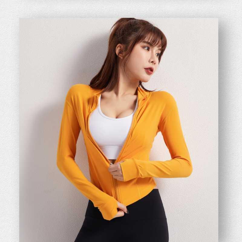 

Women' slim fit solid color fitness quick drying top long sleeve zipper cardigan training running coat cycling windproof warm1, Black