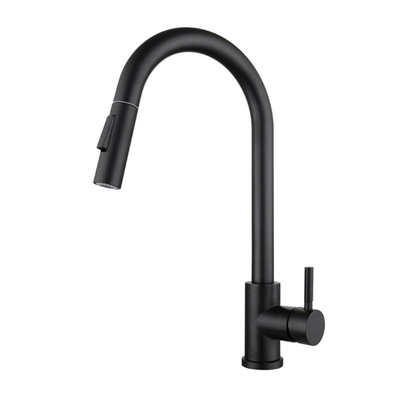 

1/2\" Stainless Steel Smart Touch Kitchen Sink Faucets with Pull Down Sprayer Kit 63HA