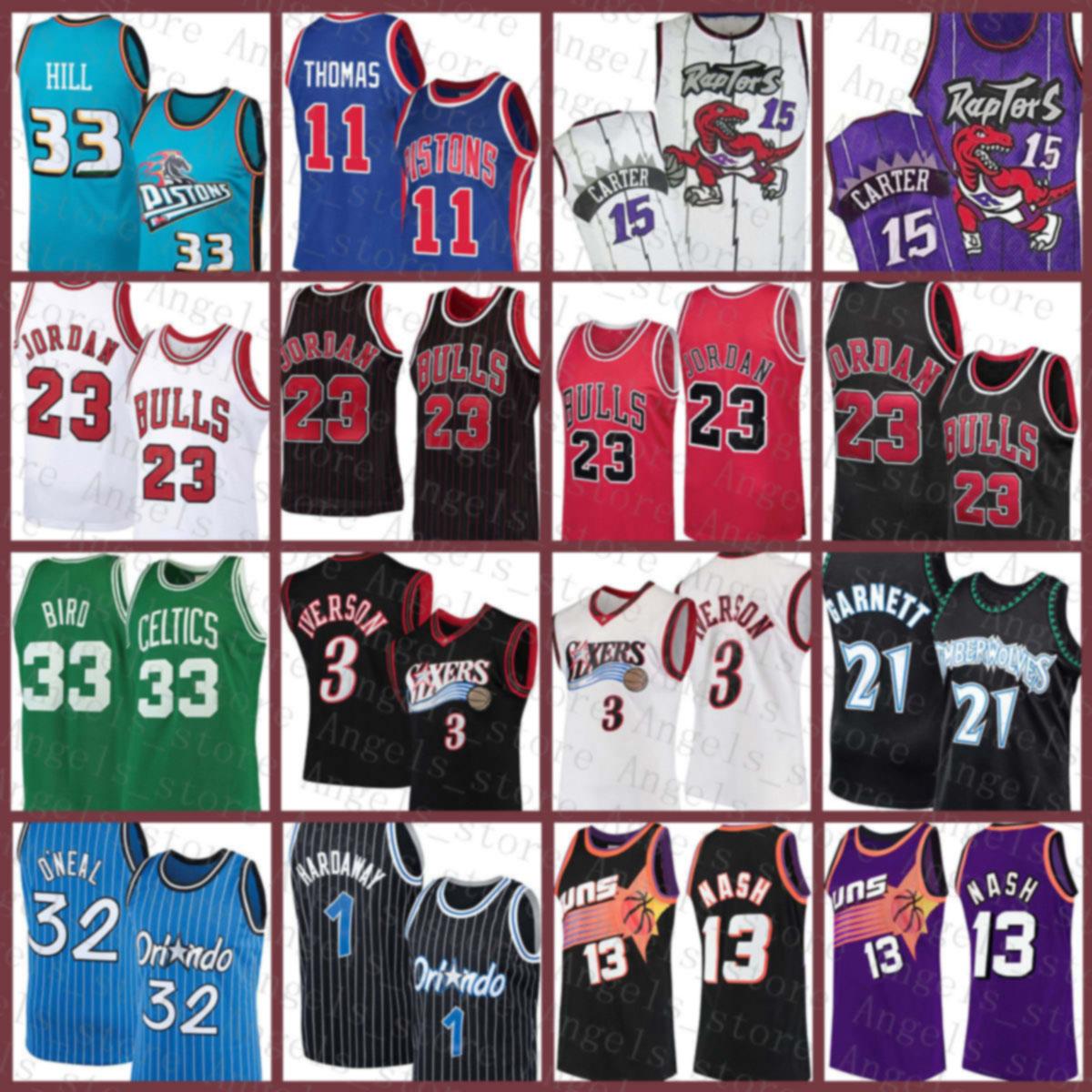 

Vince Michael Allen Carter Larry Iverson Bird Jersey Grant Isiah Hill Thomas Penny Shaquille Hardaway O'Neal Steve CHEAP Nash Garnett G, Jersey-moshu fugu