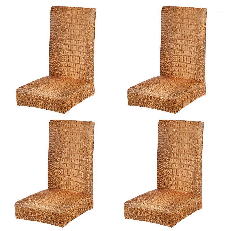 

4pcs Universal Home Banquet Anti Dust Washable Protective Crocodile Pattern Stretch Removable Hotel Living Room Chair Cover1